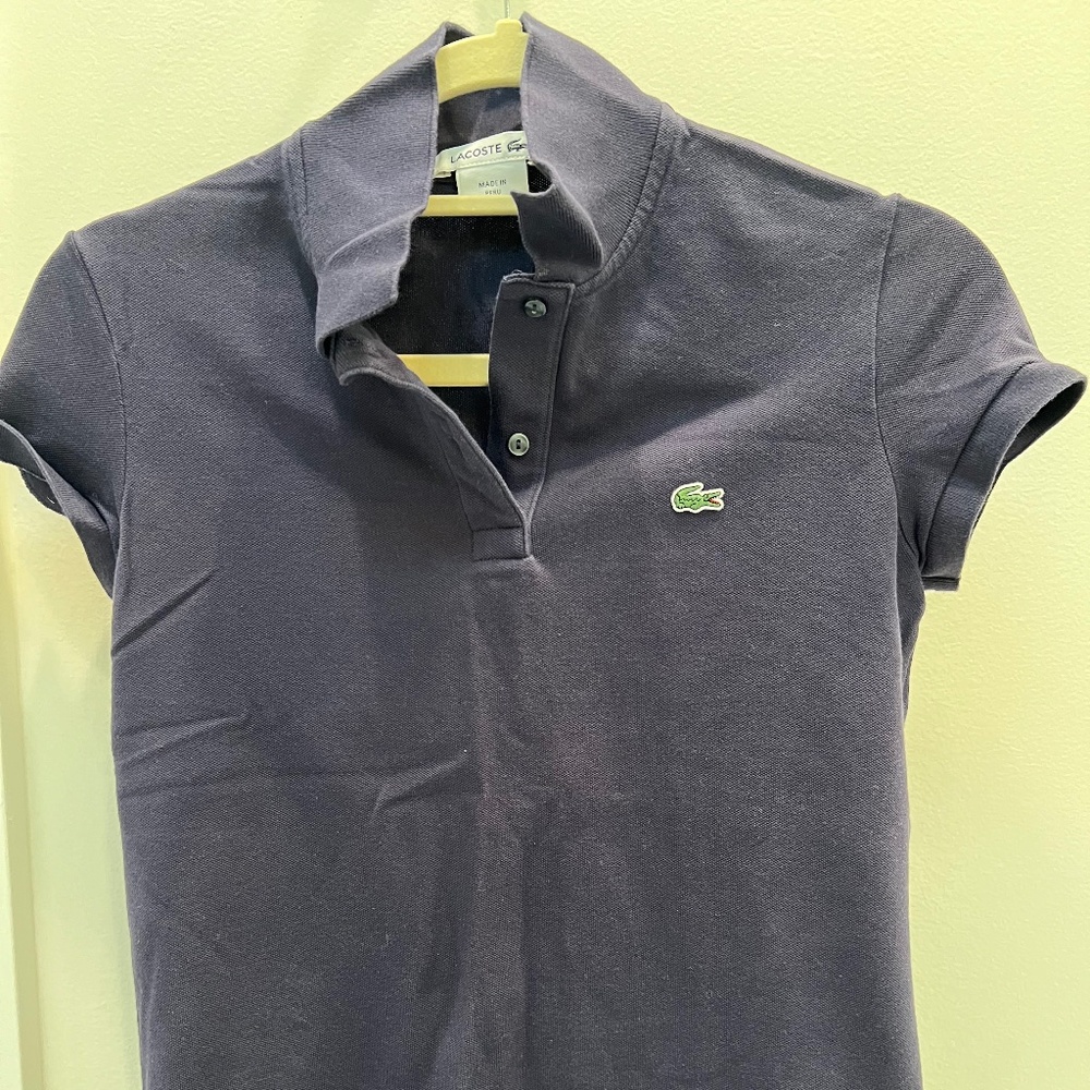Lacoste Women's Fitted Polo XS Navy Blue